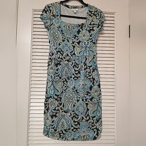 Character Club - Paisley Pattern Short-Sleeve Bodycon Dress With Pockets